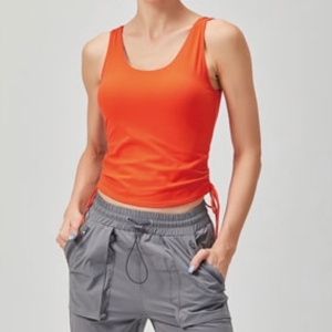 Drawstring Side Crop Tank Top